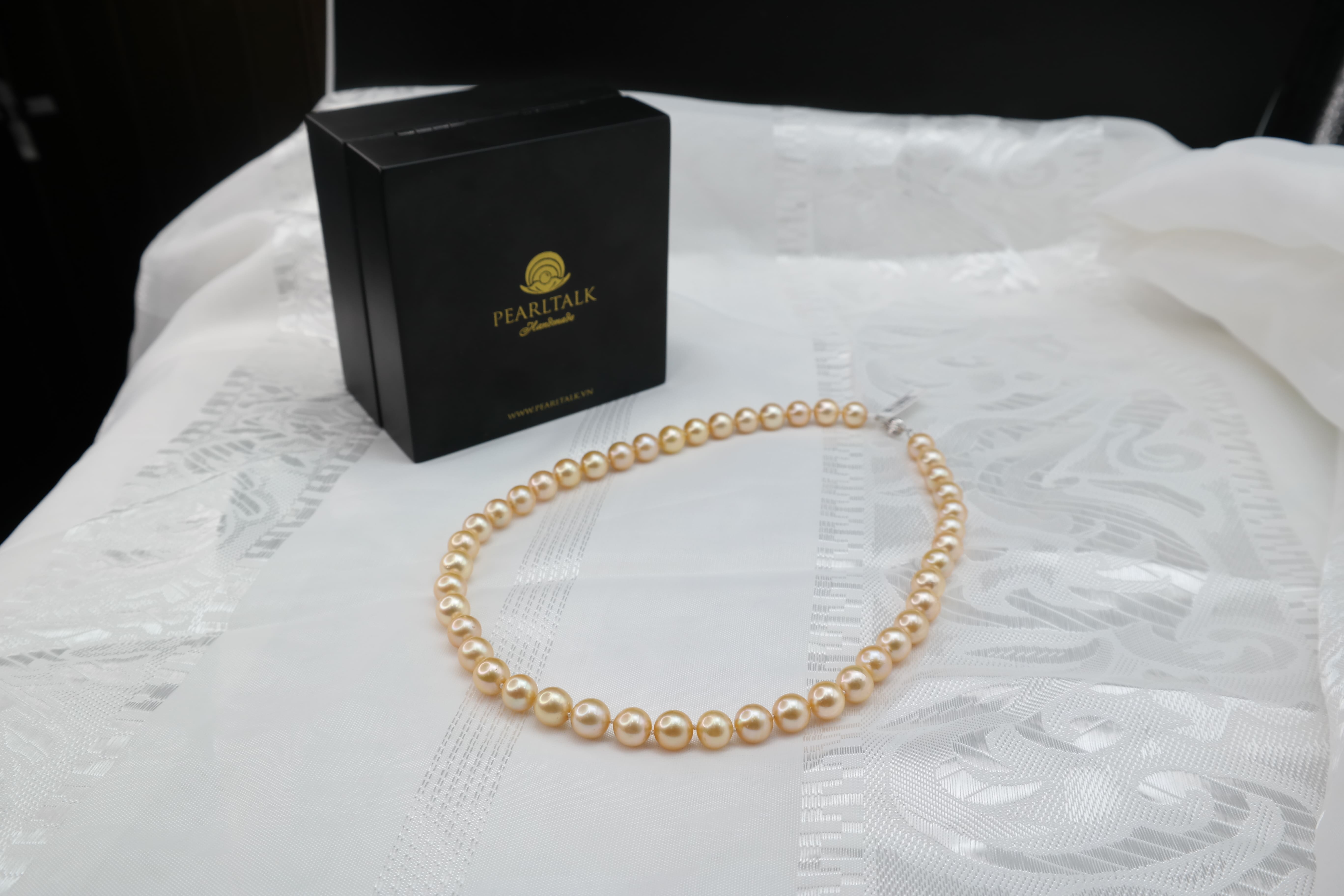CHUỖI NGỌC TRAI LOVE VÀNG